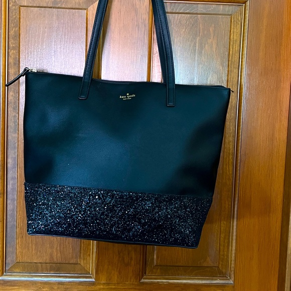 kate spade Handbags - Kate Spade Black Glitter tote.